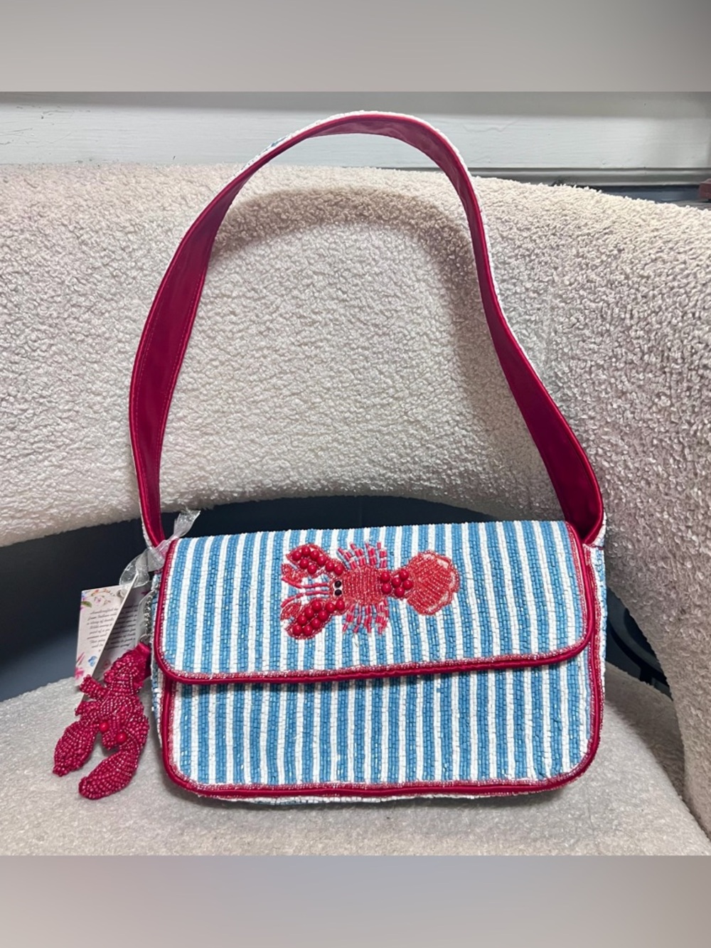 New Release Lobster Beaded Shoulder Bag Charm Viral Handcrafted In India